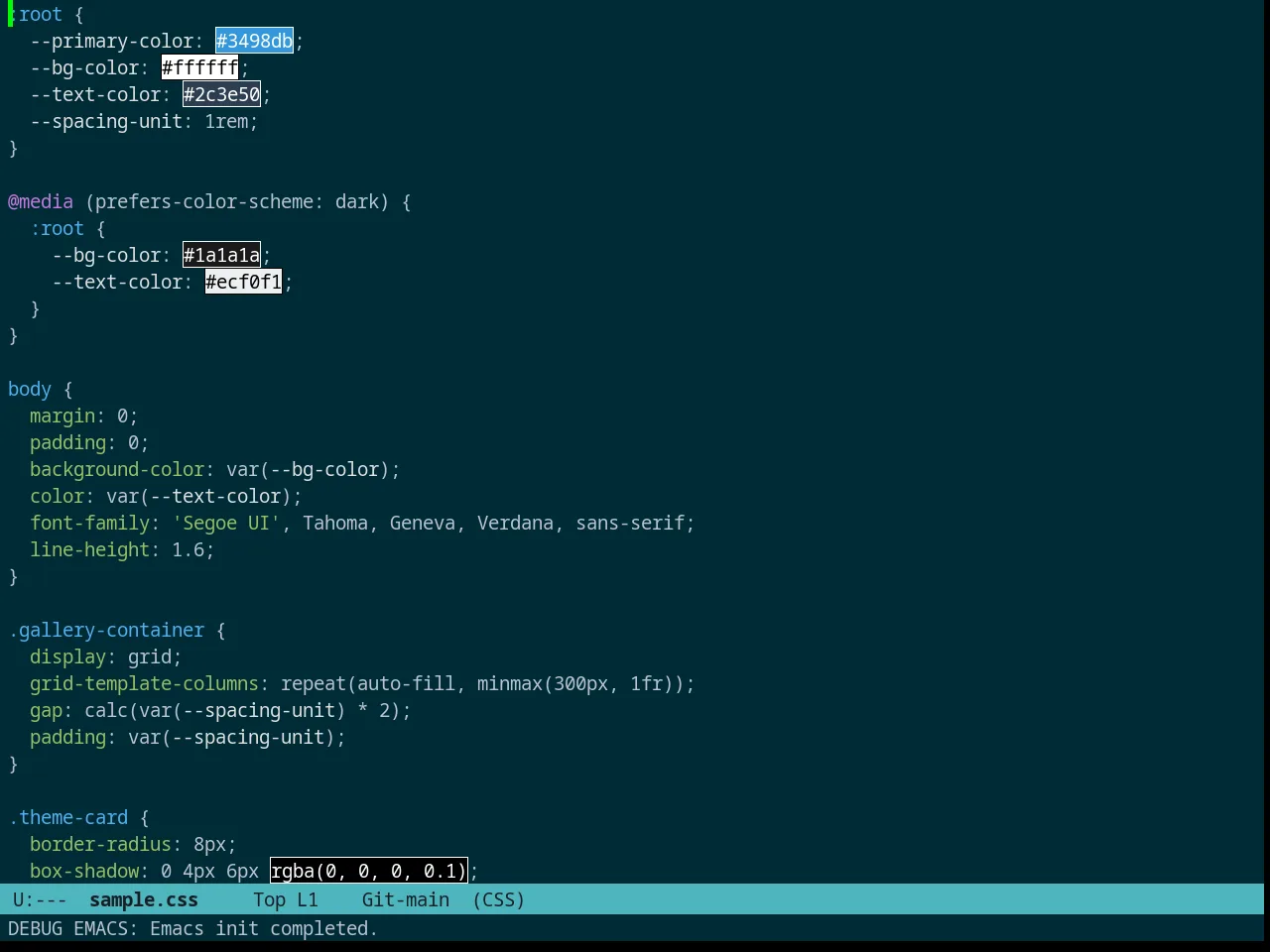 Prassee Theme in css-mode
