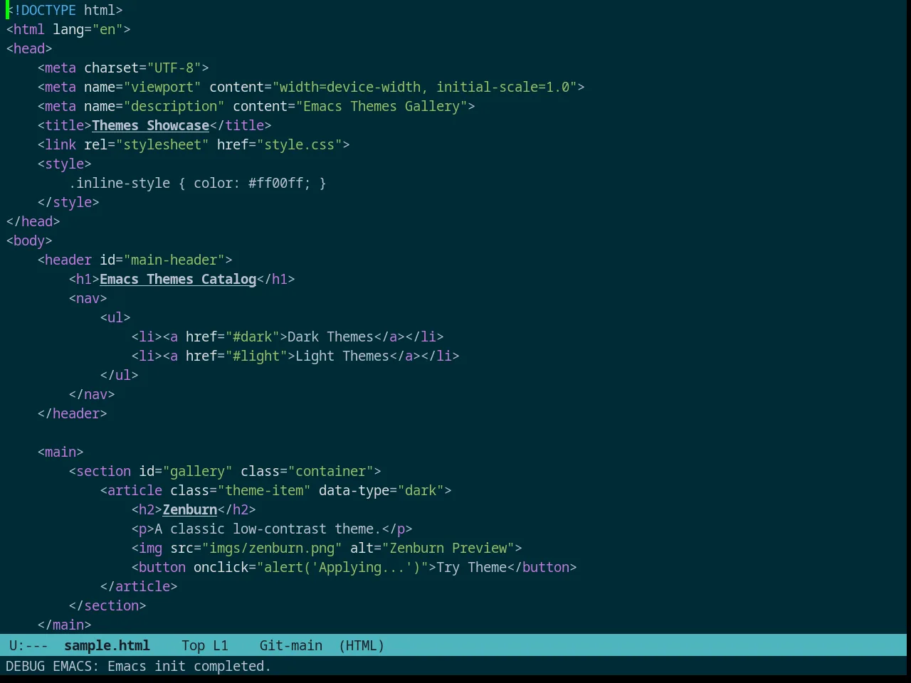 Prassee Theme in html-mode