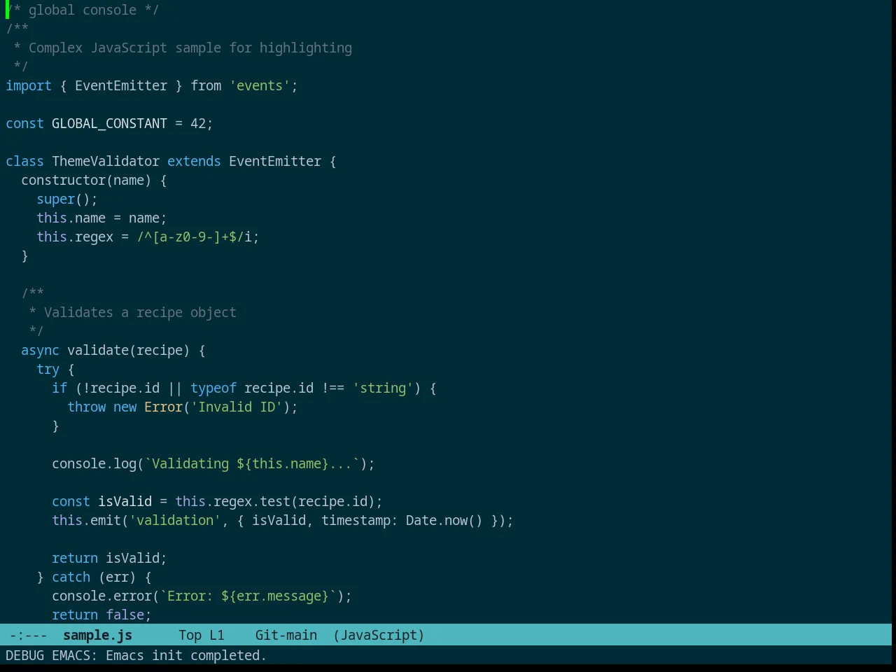Prassee Theme in javascript-mode