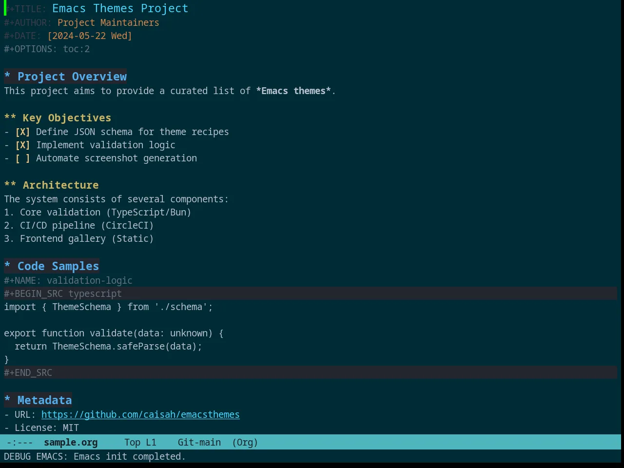 Prassee Theme in org-mode
