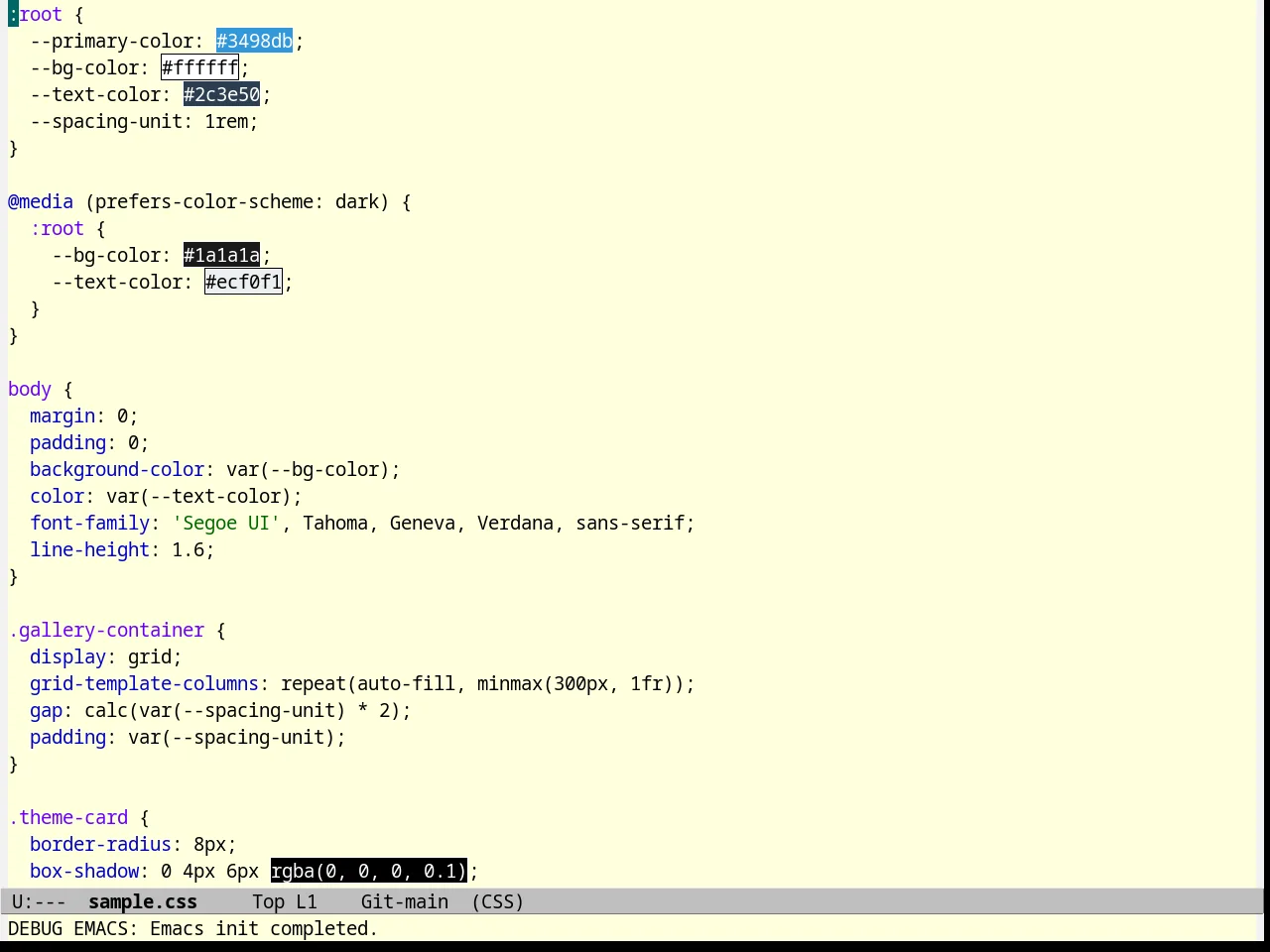 Professional Theme in css-mode