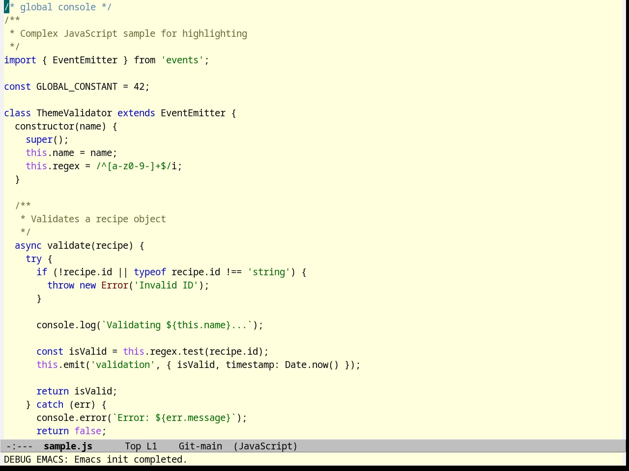 Professional Theme in javascript-mode