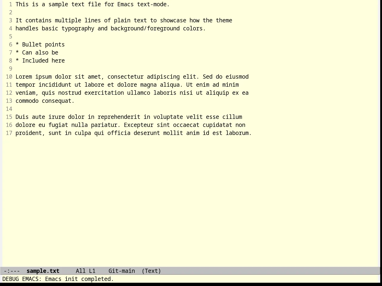Professional Theme in text-mode