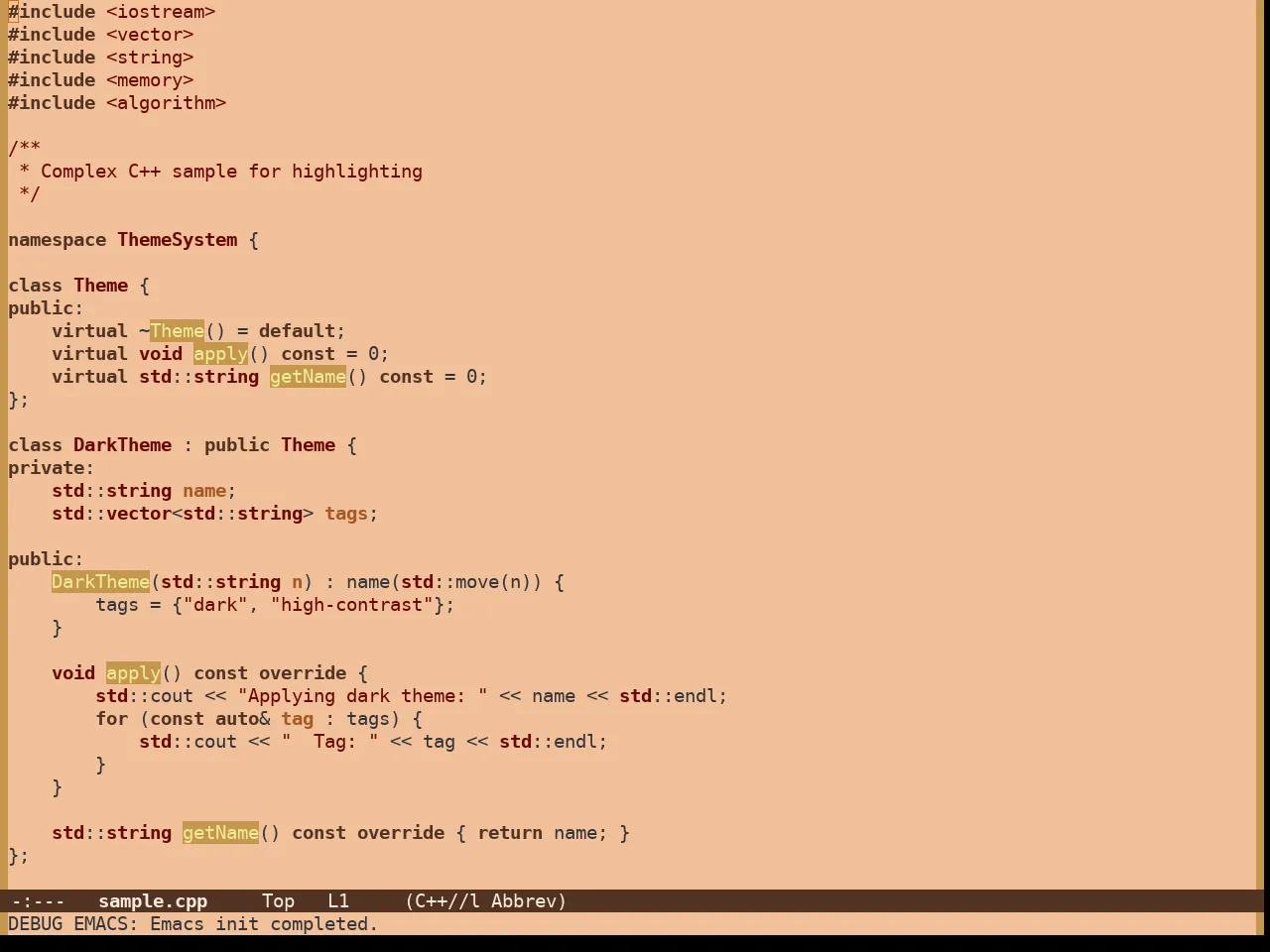 Pumpkin Spice Theme in c++-mode