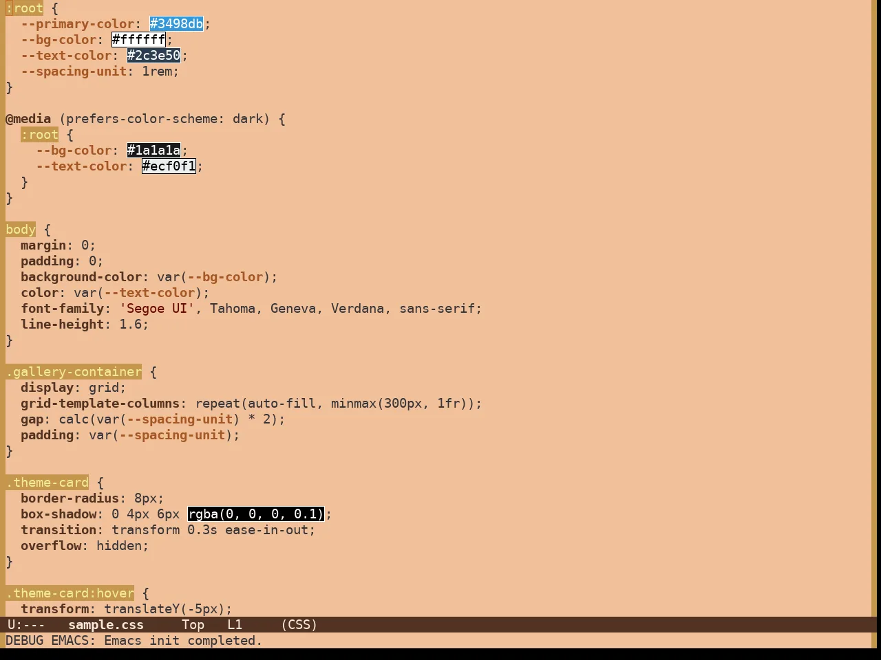 Pumpkin Spice Theme in css-mode