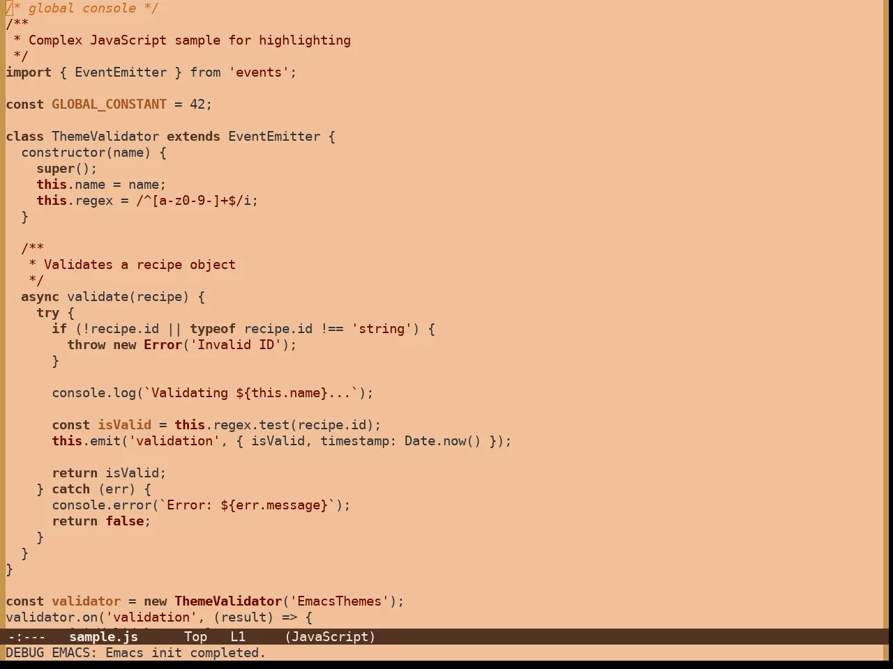 Pumpkin Spice Theme in javascript-mode