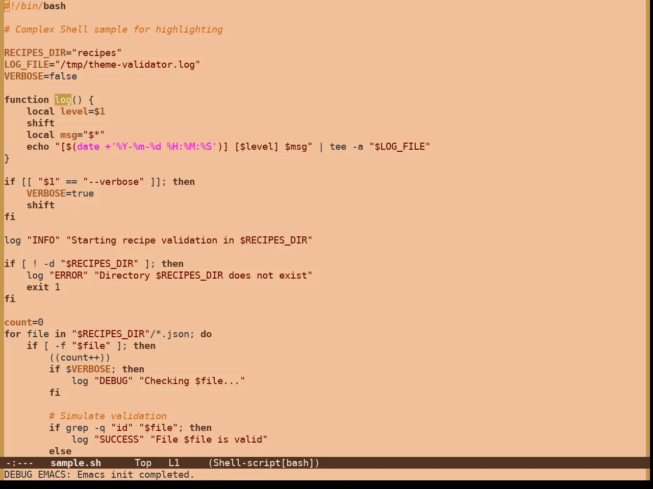 Pumpkin Spice Theme in sh-mode