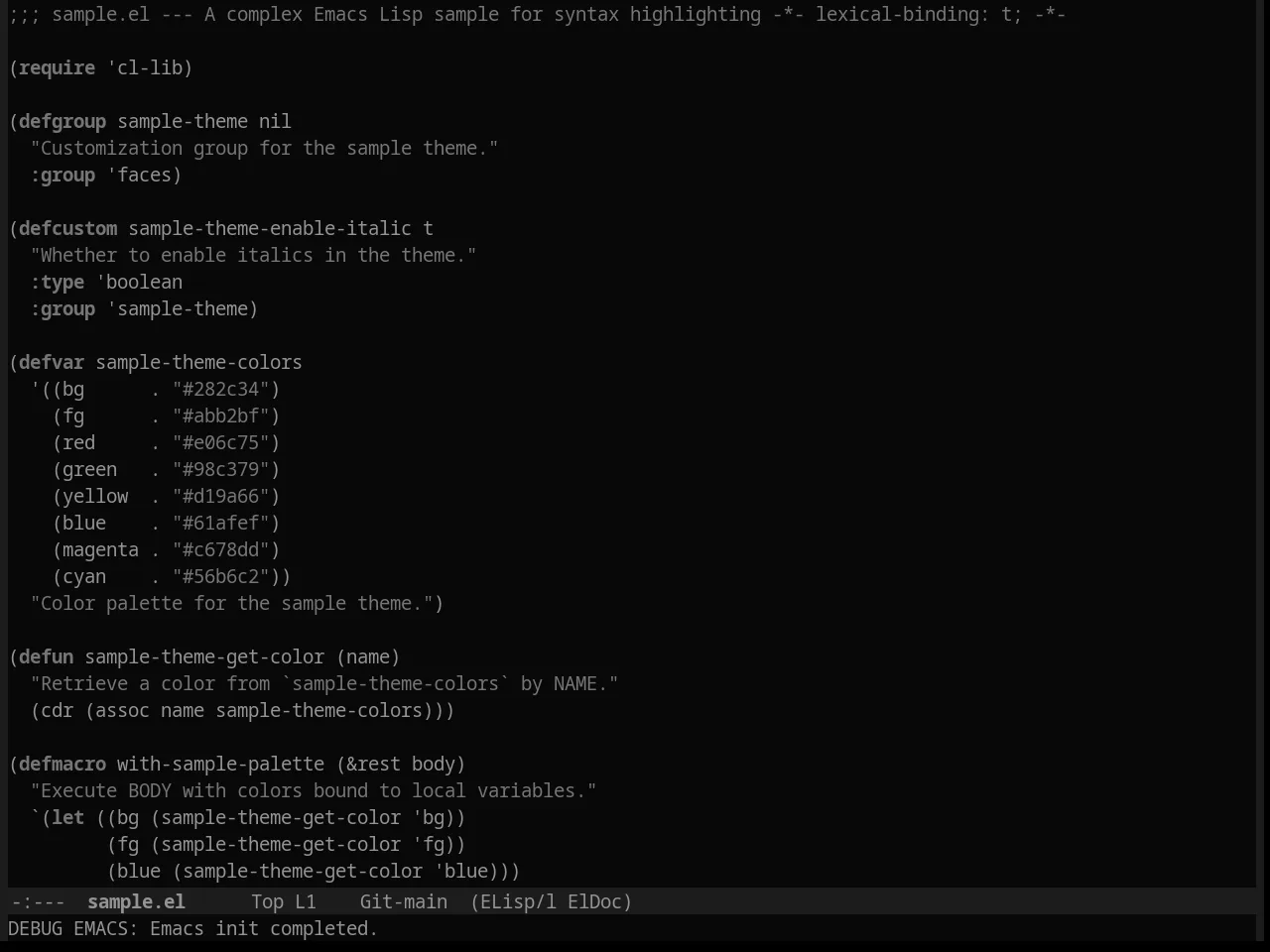 Punpun Dark Theme in emacs-lisp-mode