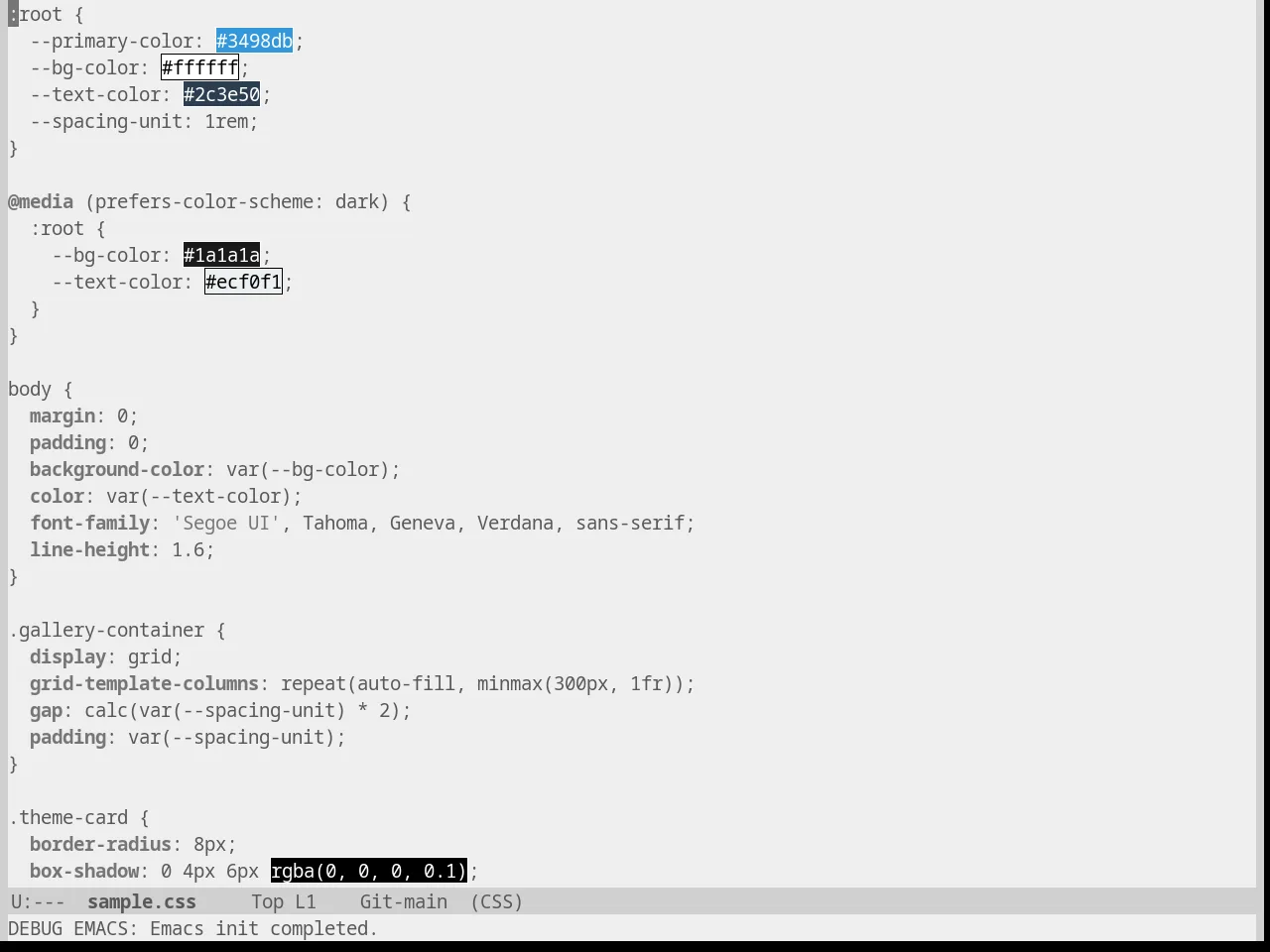 Punpun Light Theme in css-mode