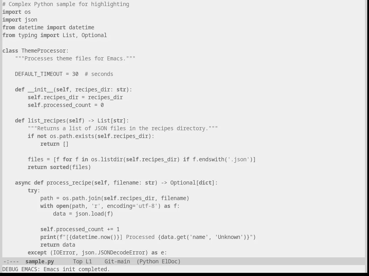 Punpun Light Theme in python-mode