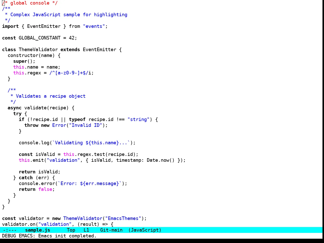 Pure Light Theme in javascript-mode