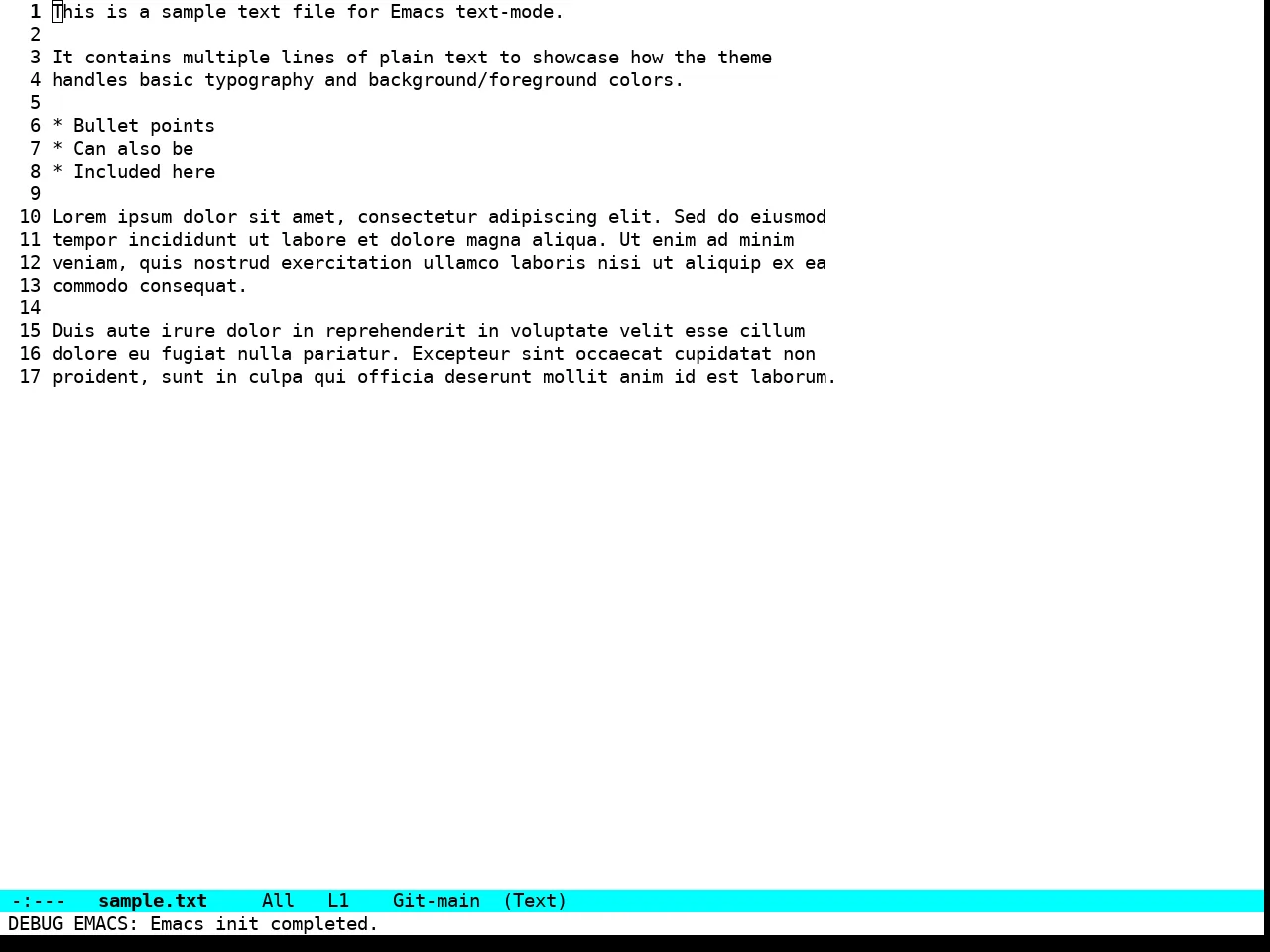 Pure Light Theme in text-mode