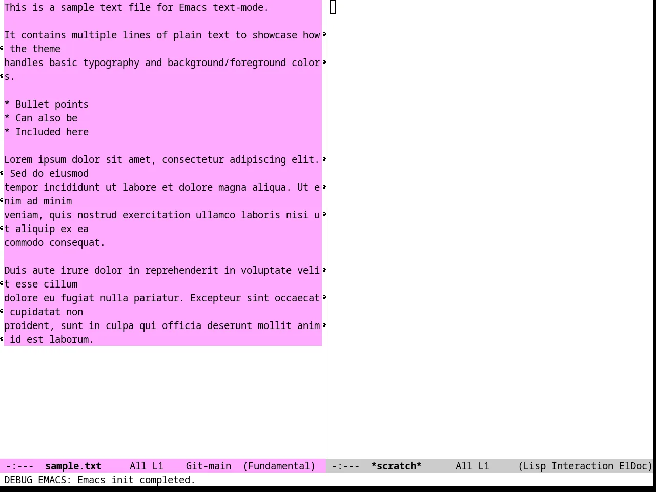 Purp Light Theme in fundamental-mode