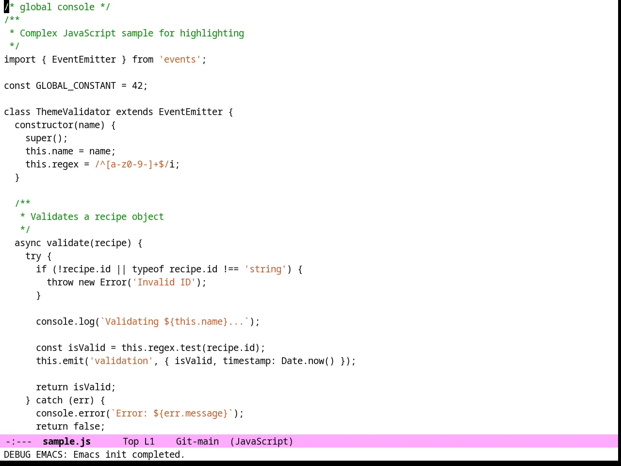 Purp Light Theme in javascript-mode