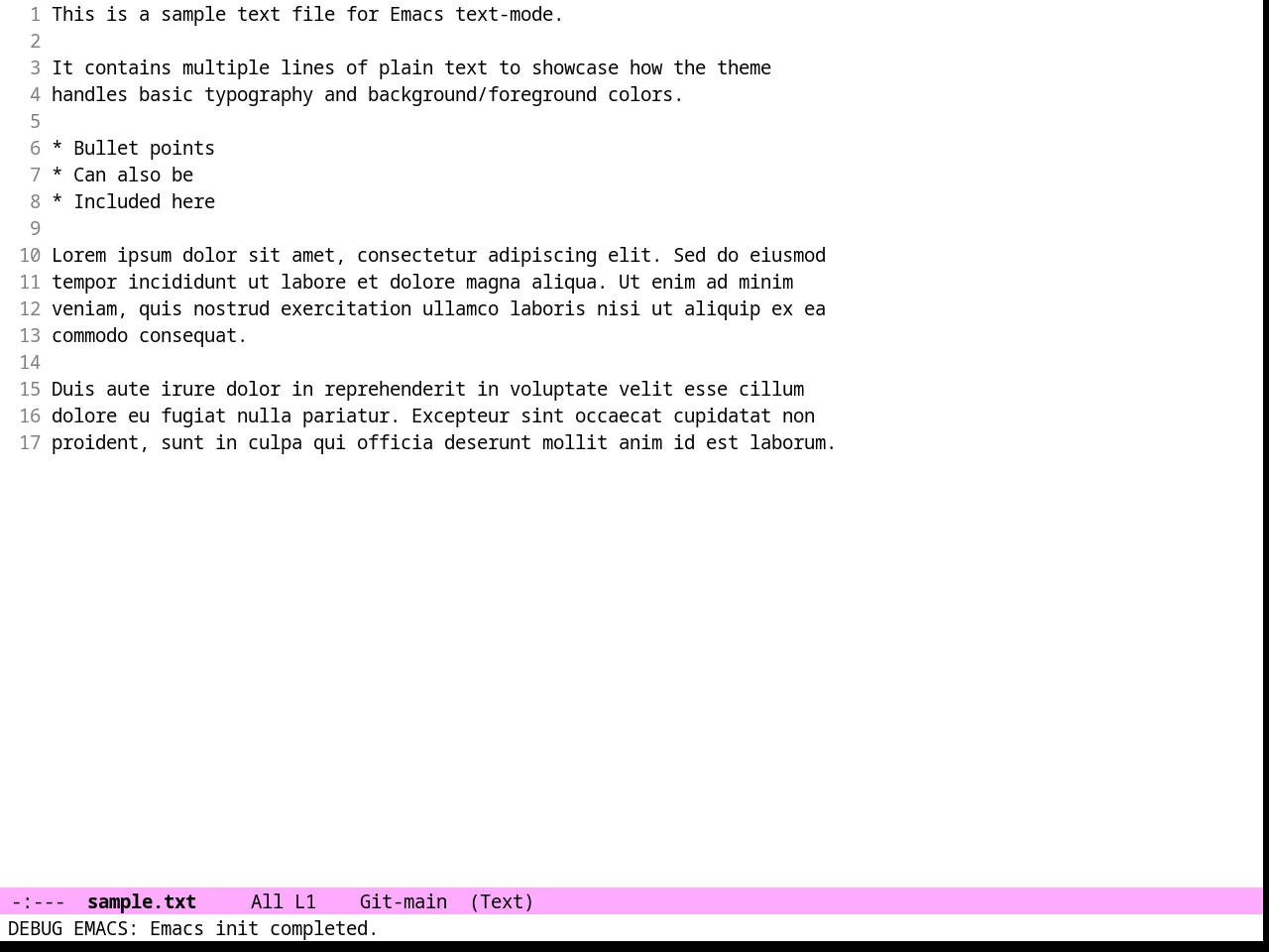 Purp Light Theme in text-mode