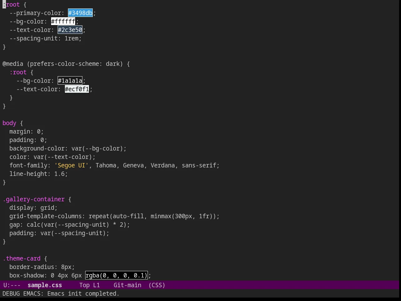 Purp Theme in css-mode