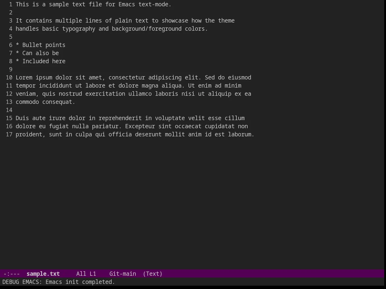 Purp Theme in text-mode