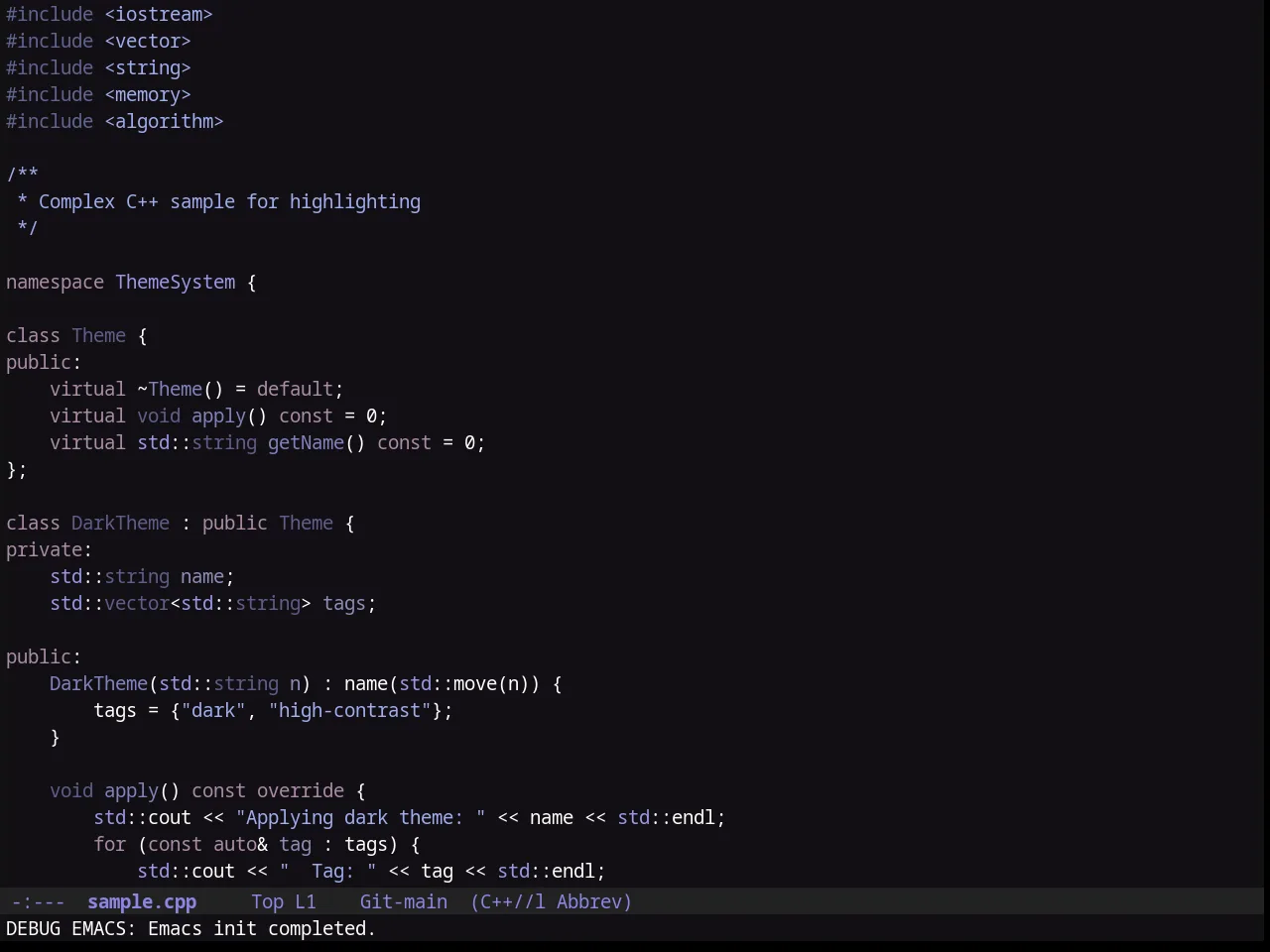 Purple Haze Theme in c++-mode
