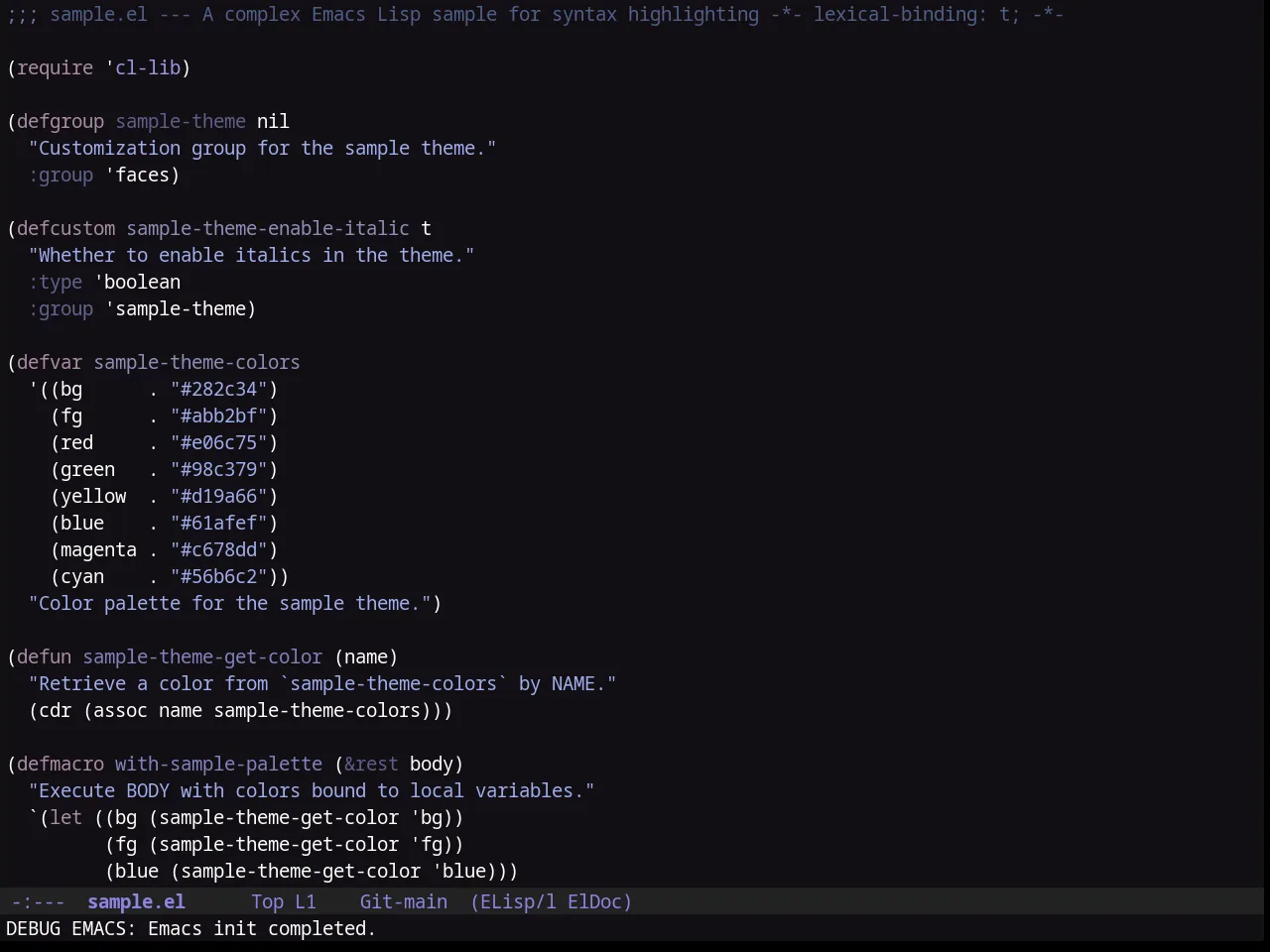 Purple Haze Theme in emacs-lisp-mode