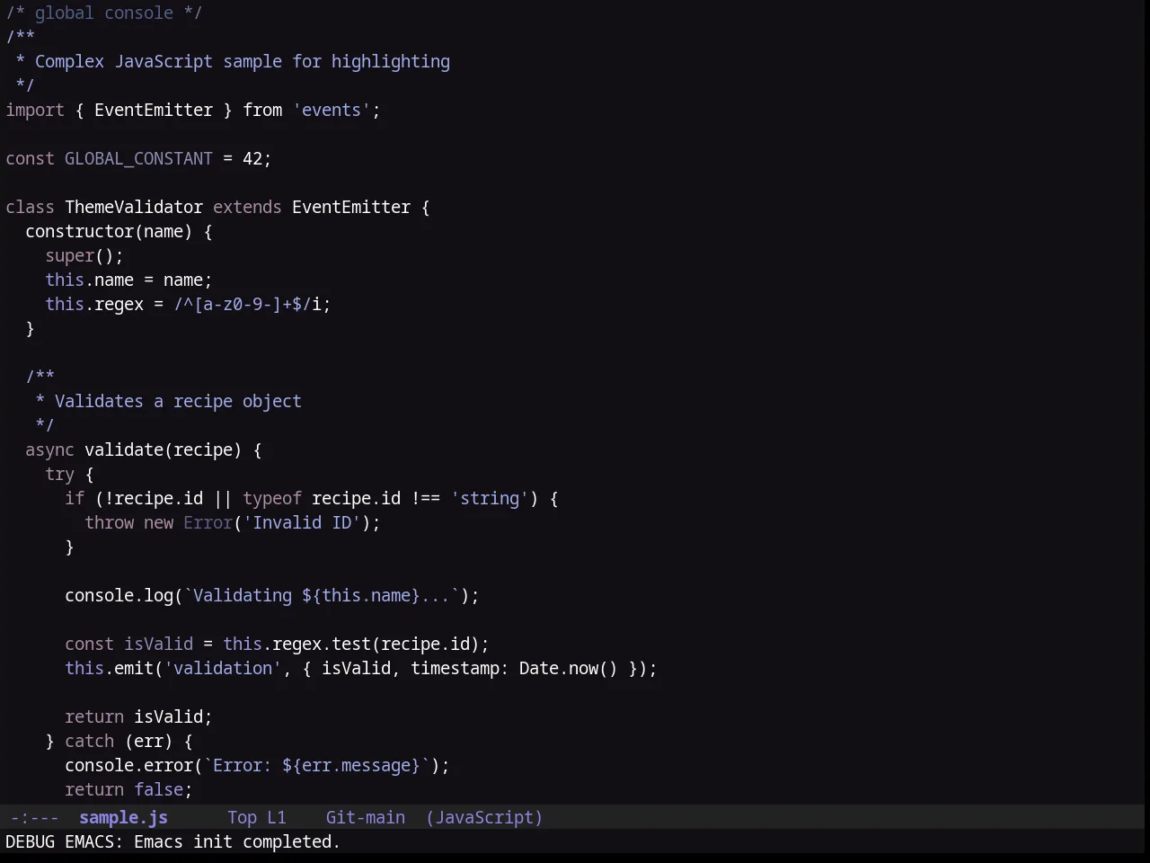 Purple Haze Theme in javascript-mode