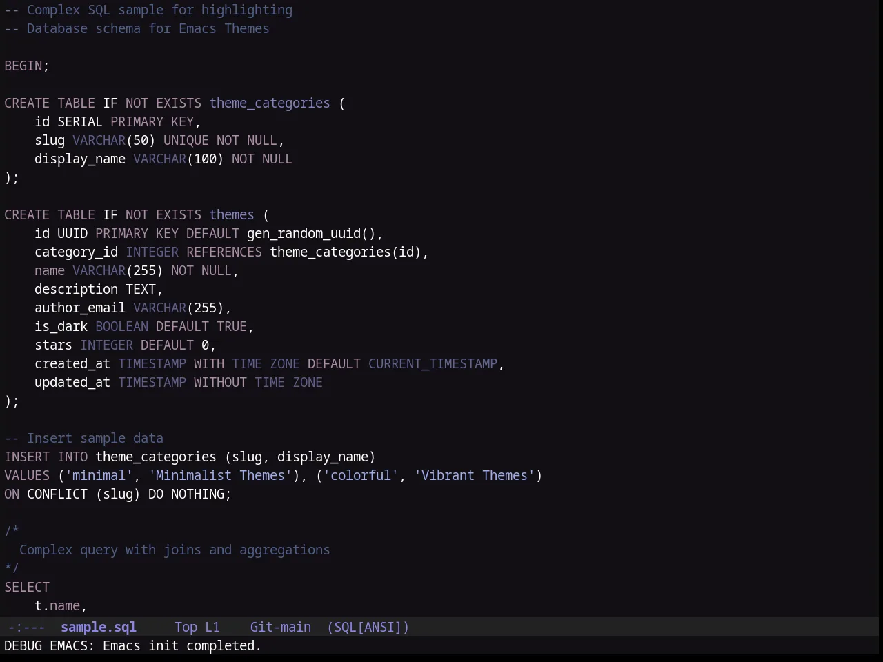 Purple Haze Theme in sql-mode