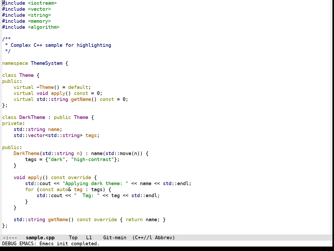 Qtcreator Theme in c++-mode