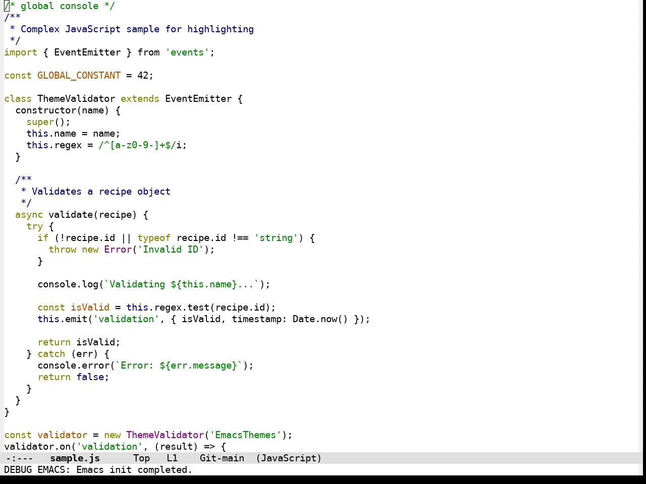 Qtcreator Theme in javascript-mode