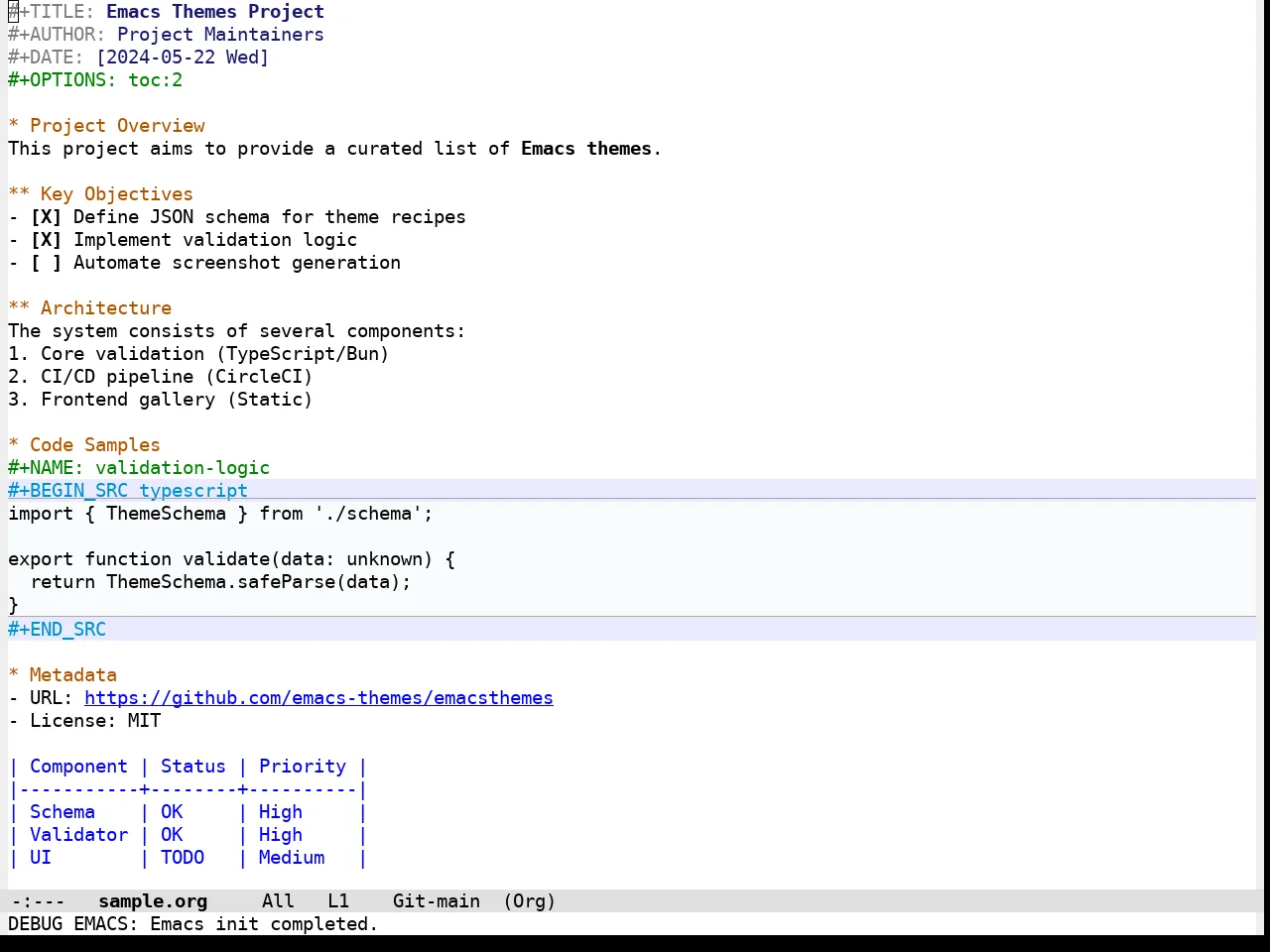 Qtcreator Theme in org-mode