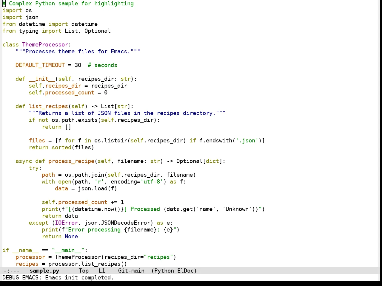 Qtcreator Theme in python-mode