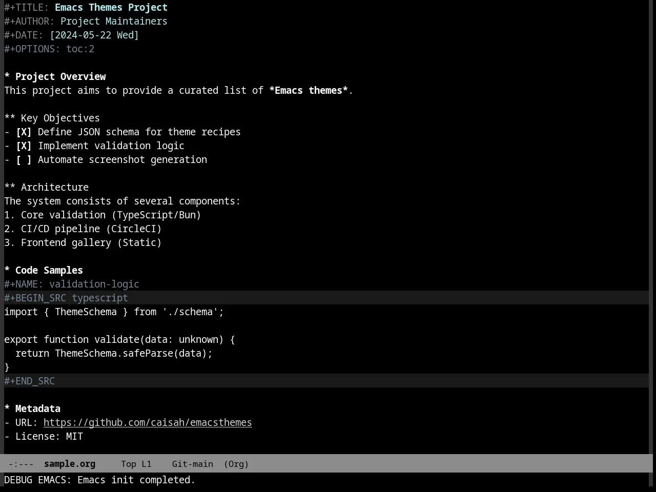 Quasi Monochrome Theme in org-mode