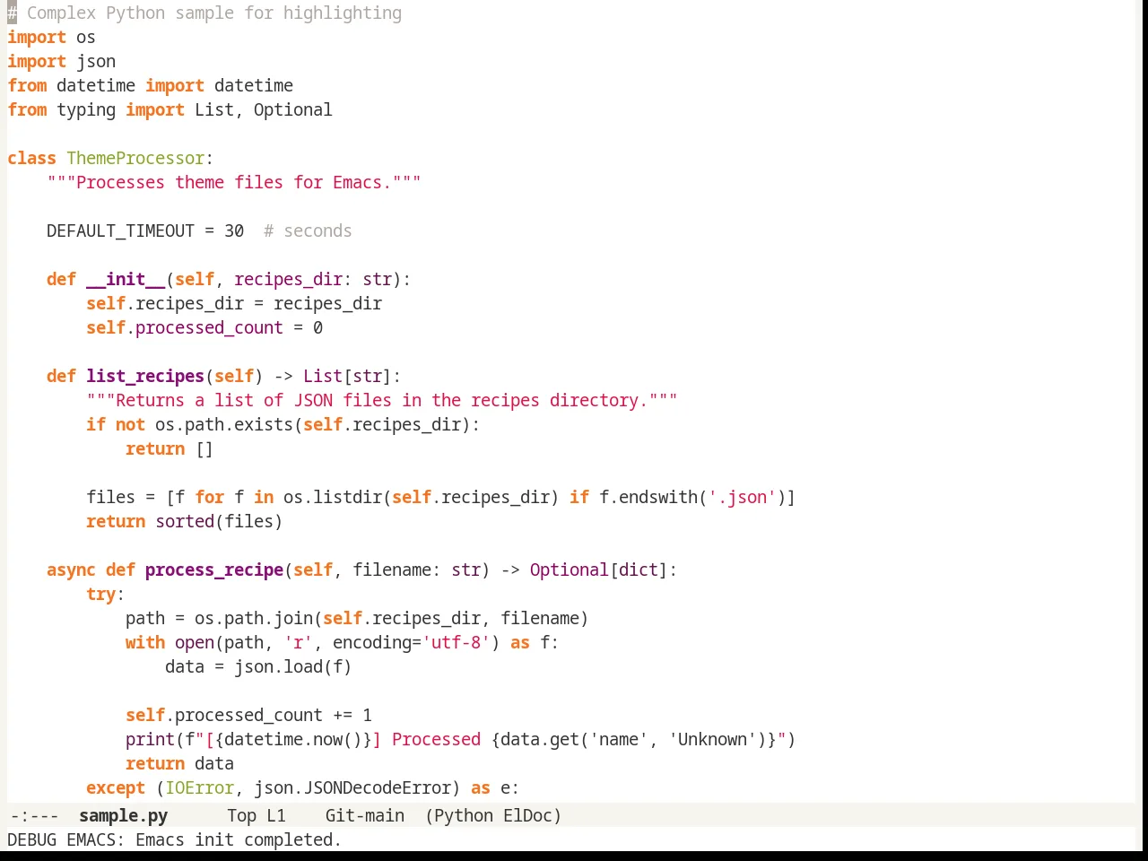 Radiance Theme in python-mode