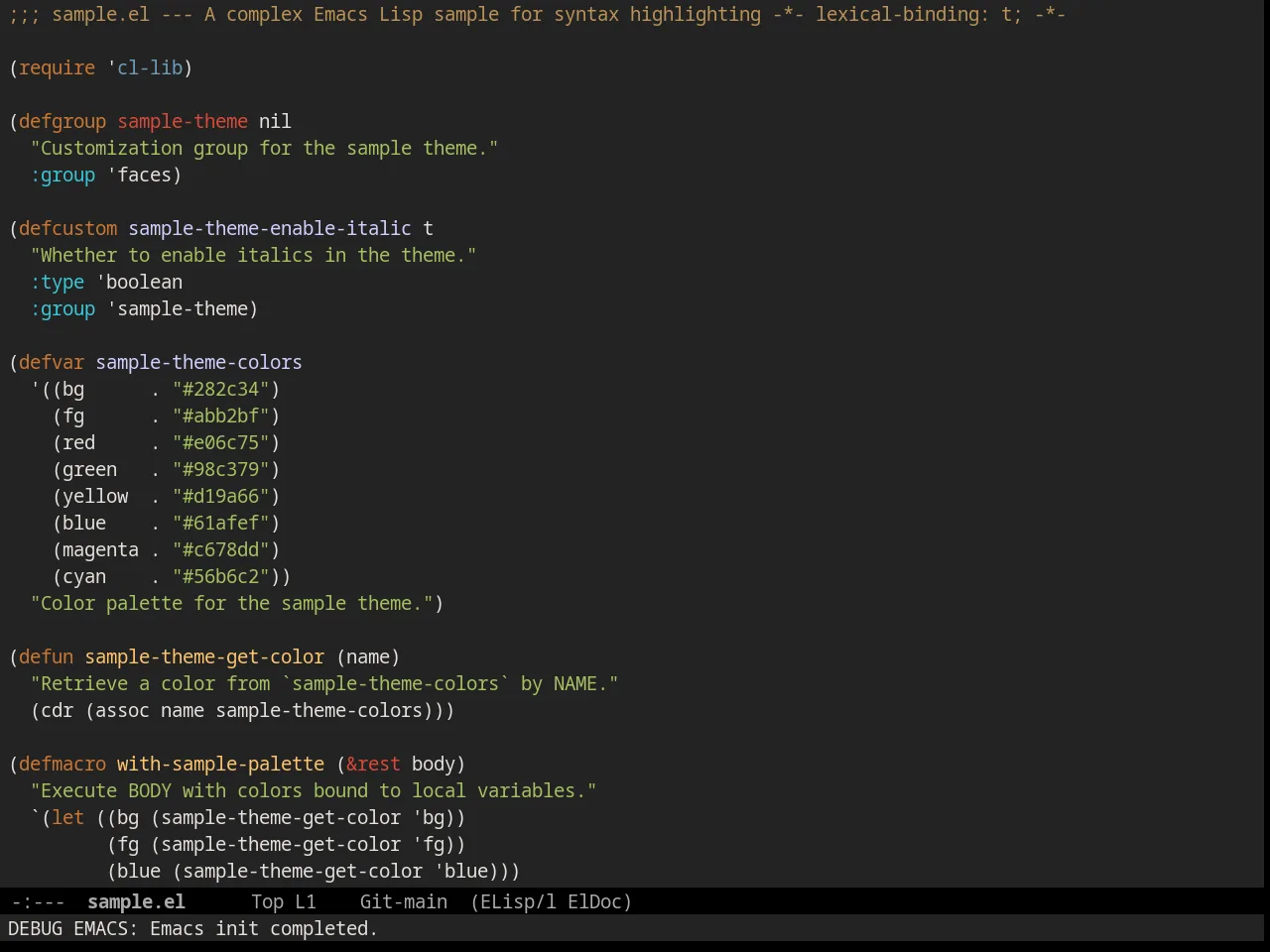 Railcasts Reloaded Theme in emacs-lisp-mode