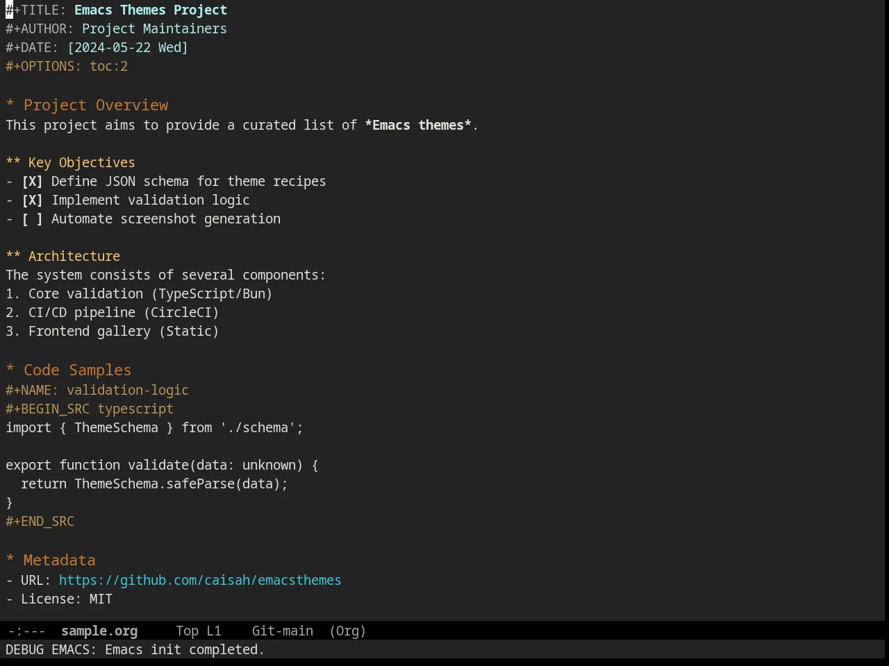 Railcasts Reloaded Theme in org-mode