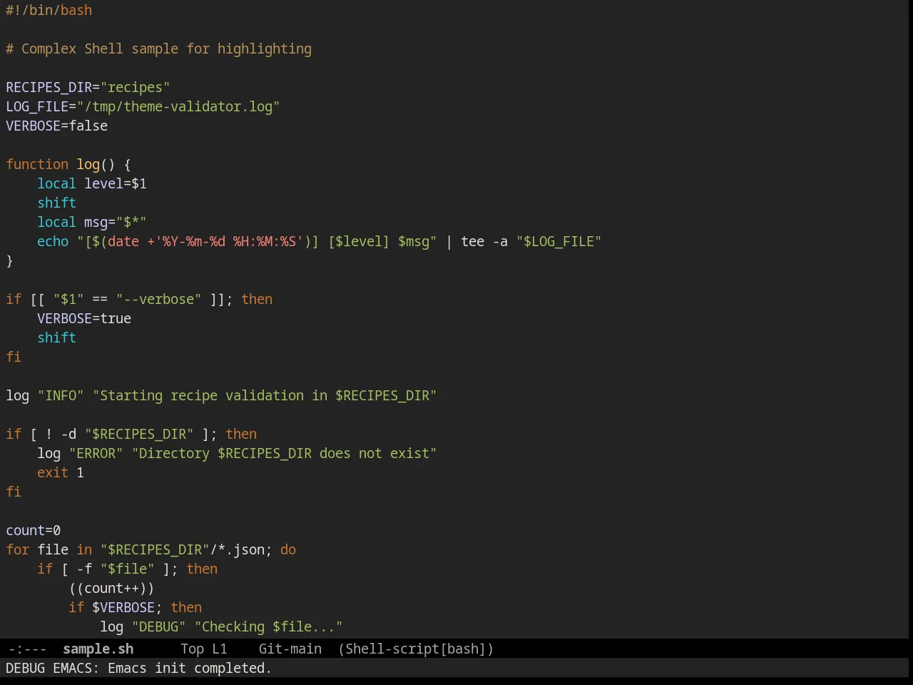 Railcasts Reloaded Theme in sh-mode