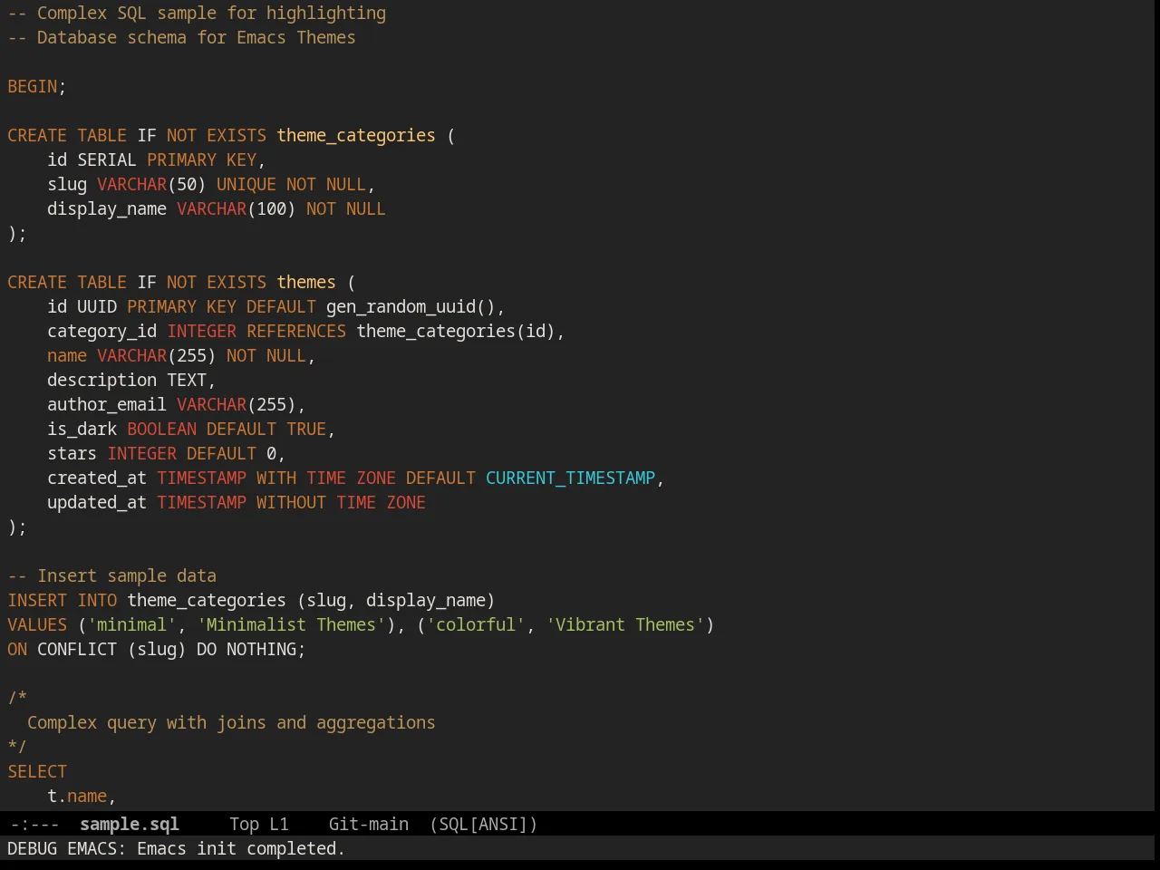 Railcasts Reloaded Theme in sql-mode