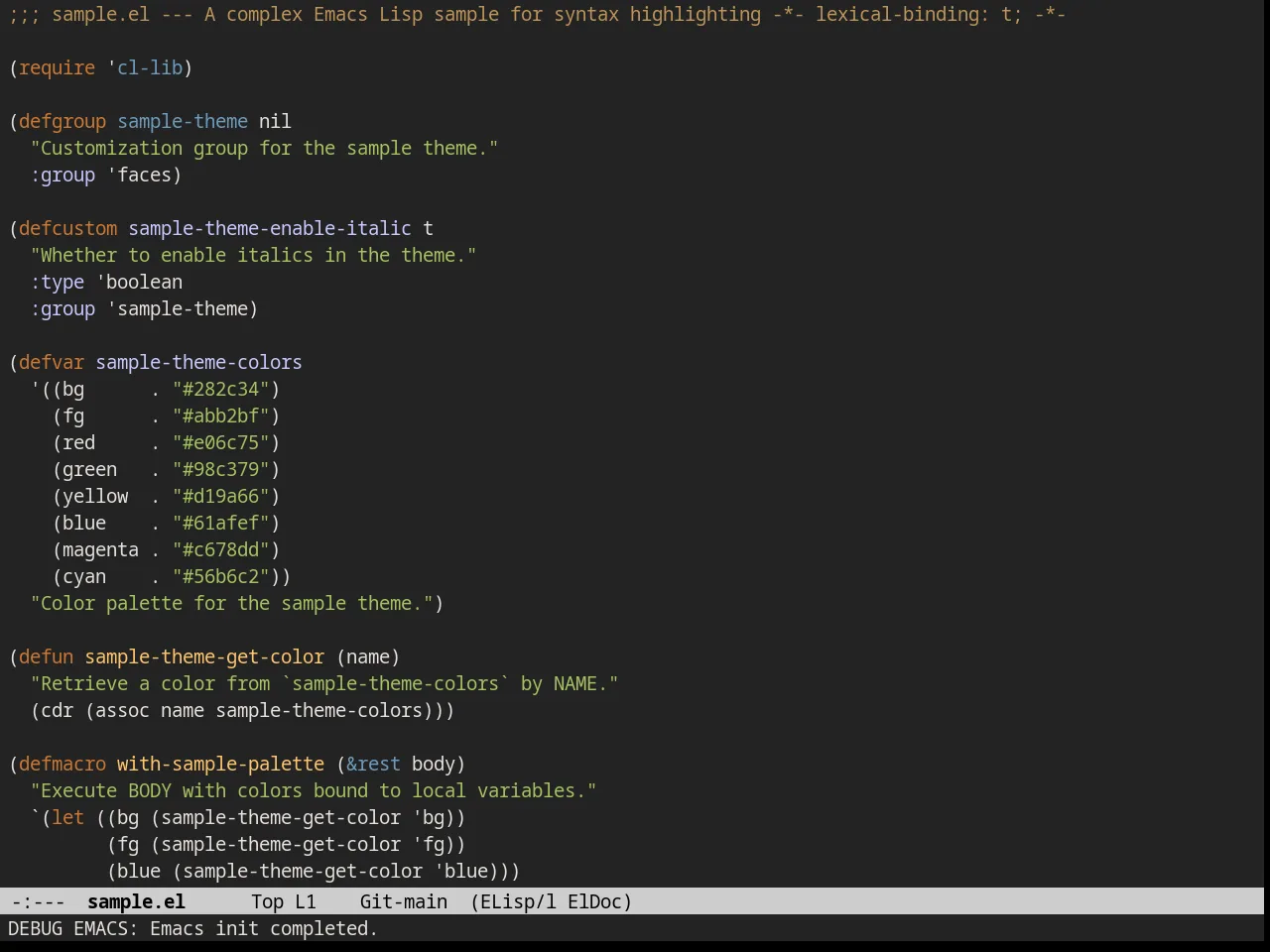 Railscasts Theme in emacs-lisp-mode