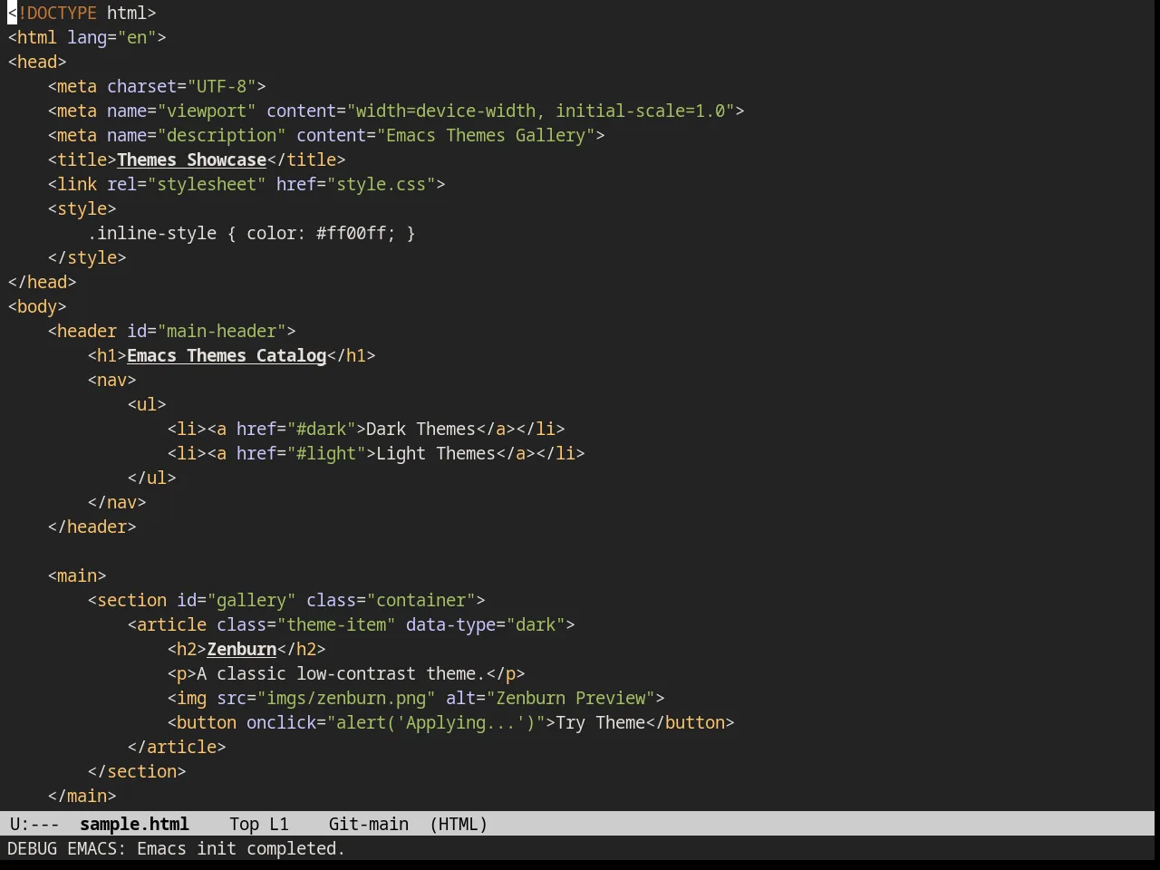 Railscasts Theme in html-mode