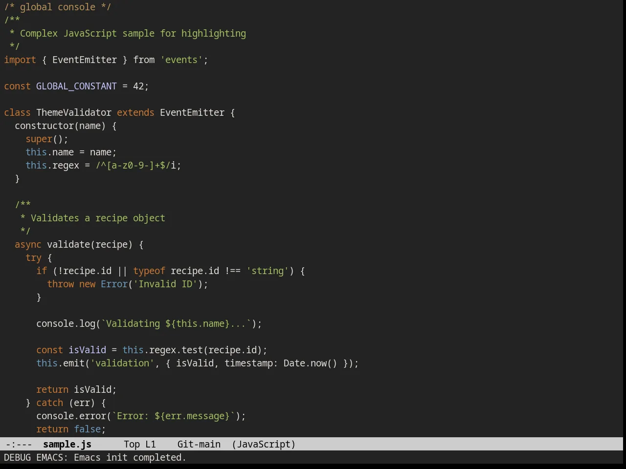 Railscasts Theme in javascript-mode