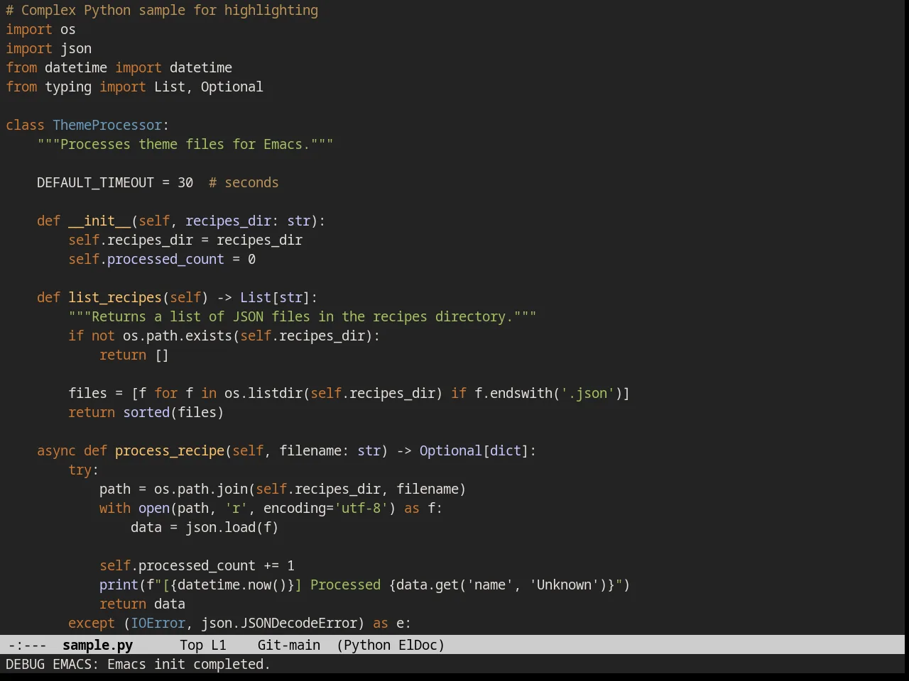Railscasts Theme in python-mode