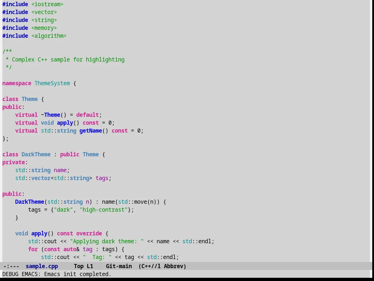 Ramangalahy Theme in c++-mode