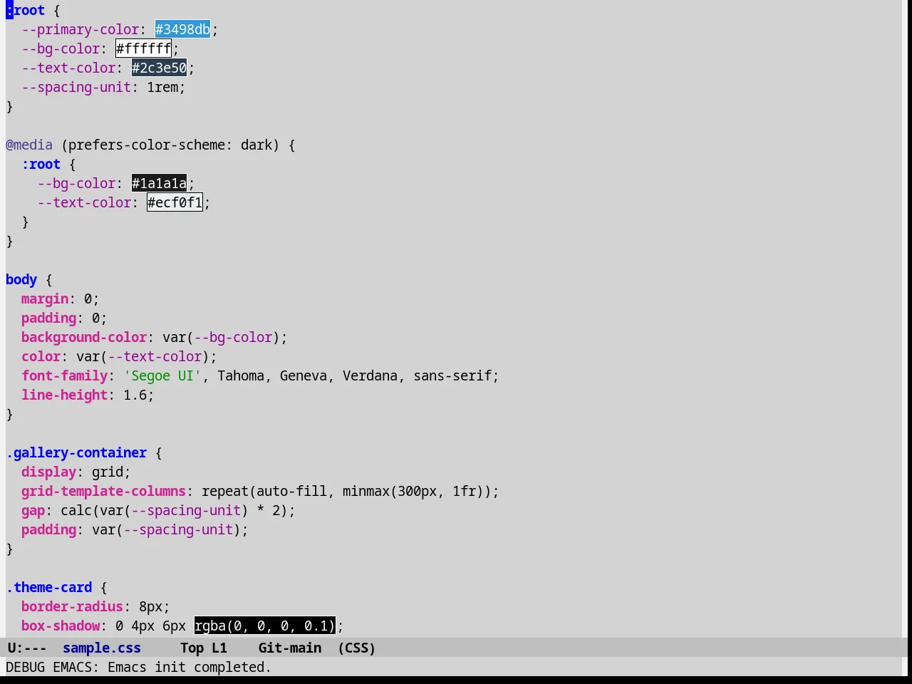 Ramangalahy Theme in css-mode