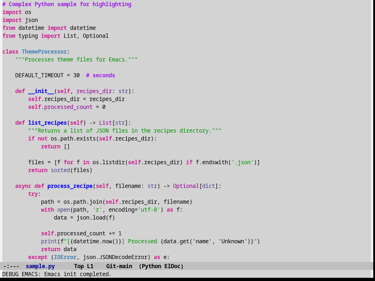Ramangalahy Theme in python-mode