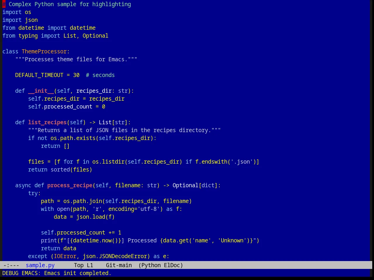 Raspopovic Theme in python-mode
