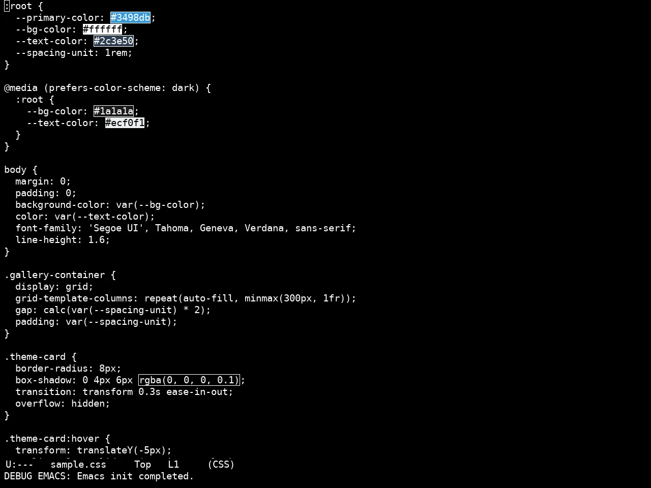 Real Mono Dark Theme in css-mode