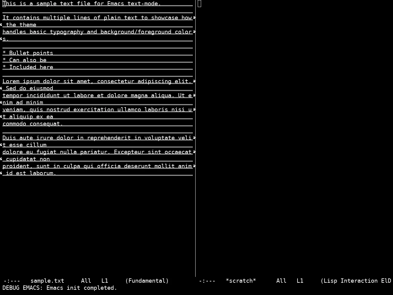 Real Mono Dark Theme in fundamental-mode