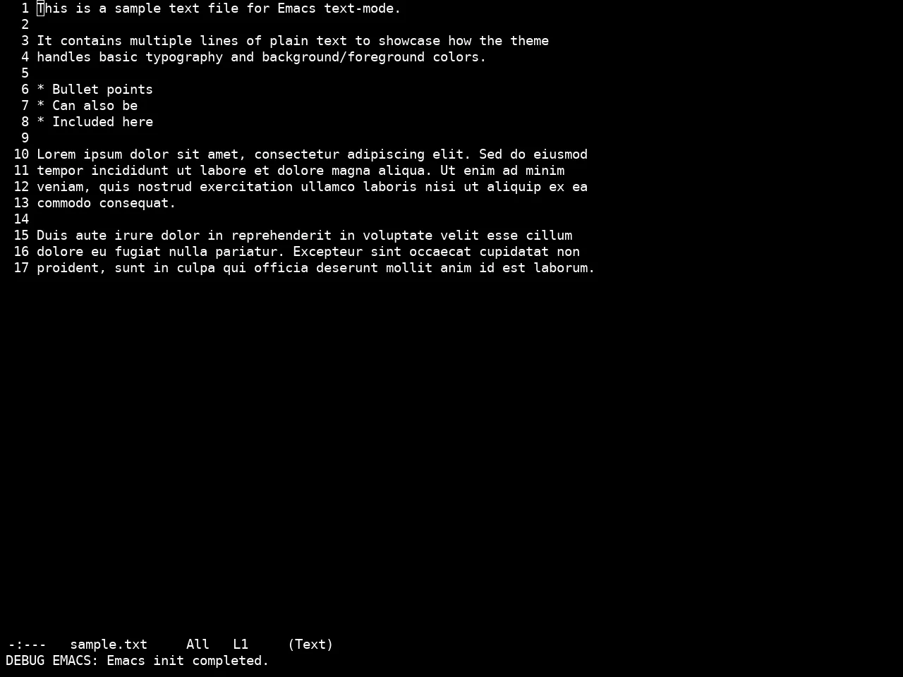 Real Mono Dark Theme in text-mode
