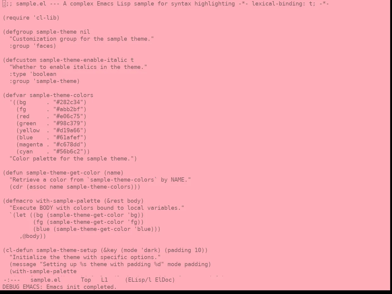 Real Mono Girl Theme in emacs-lisp-mode