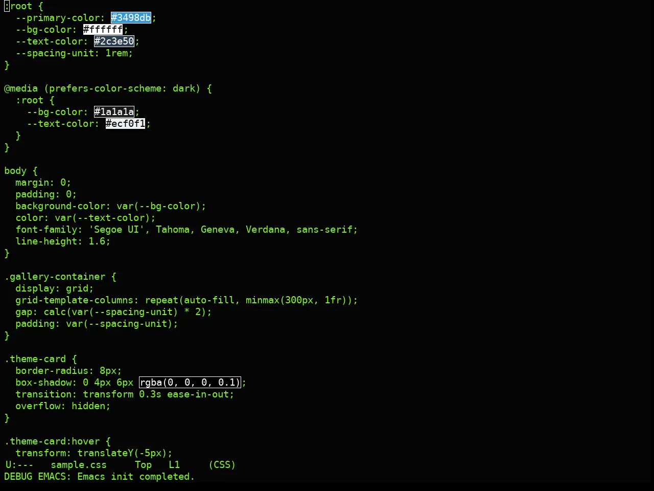 Real Mono Old Theme in css-mode