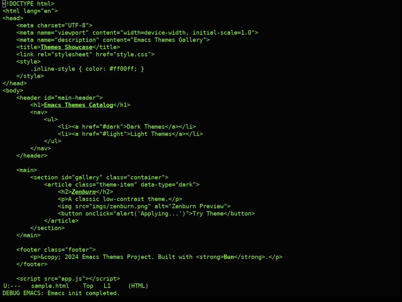 Real Mono Old Theme in html-mode