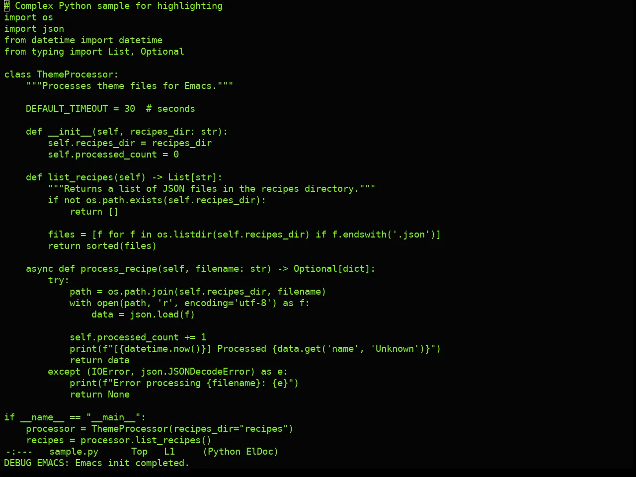 Real Mono Old Theme in python-mode